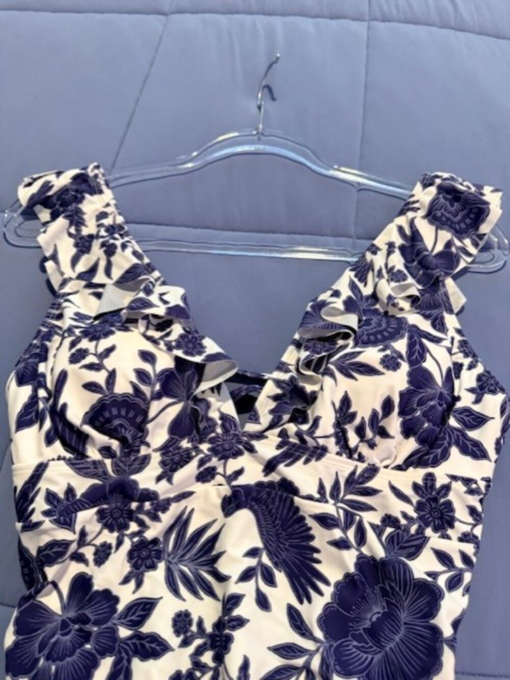 Cupshe Sweet Florals Ruffled Lace-Up Tummy Control, Size L, NWT - Picture 6 of 11